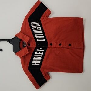 Baby Harley-Davidson Short Sleeve Button Down Shirt Size 12 months